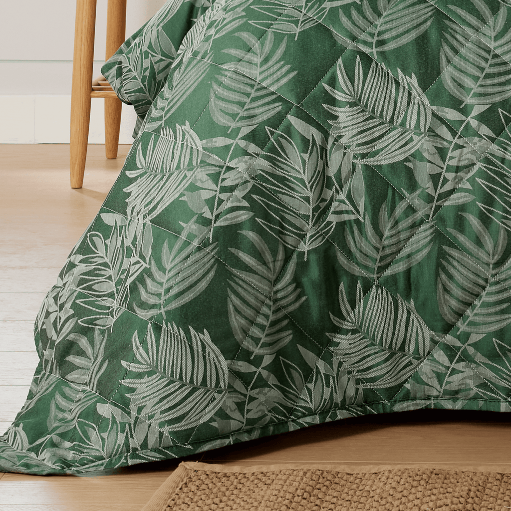 OLIVIA ROCCO Leaf Jacquard Reversible Duvet Cover Sets Grey And Pink Cotton Blend Eco - Joe’s Haven