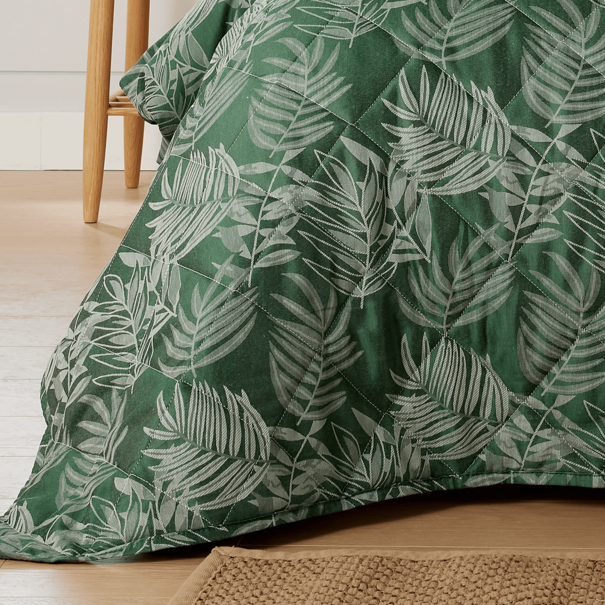 OLIVIA ROCCO Leaf Jacquard Reversible Duvet Cover Sets Grey And Pink Cotton Blend Eco - Joe’s Haven