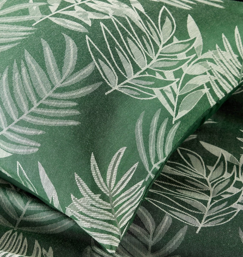 OLIVIA ROCCO Leaf Jacquard Reversible Duvet Cover Sets Grey And Pink Cotton Blend Eco - Joe’s Haven