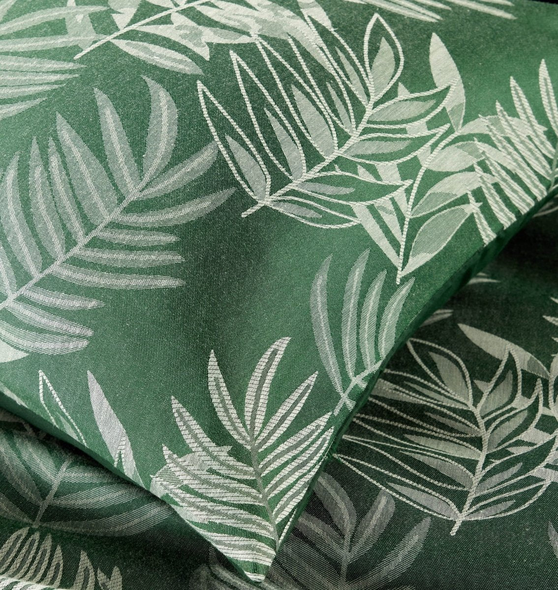 OLIVIA ROCCO Leaf Jacquard Reversible Duvet Cover Sets Grey And Pink Cotton Blend Eco - Joe’s Haven