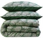 OLIVIA ROCCO Leaf Jacquard Reversible Duvet Cover Sets Grey And Pink Cotton Blend Eco - Joe’s Haven