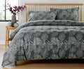 OLIVIA ROCCO Leaf Jacquard Reversible Duvet Cover Sets Grey And Pink Cotton Blend Eco - Joe’s Haven