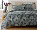 OLIVIA ROCCO Leaf Jacquard Reversible Duvet Cover Sets Grey And Pink Cotton Blend Eco - Joe’s Haven