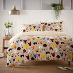 OLIVIA ROCCO Dogs Teddy Duvet Set Faux Fur Bedding With Reversible Sherpa Fleece Single - Joe’s Haven