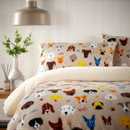 OLIVIA ROCCO Dogs Teddy Duvet Set Faux Fur Bedding With Reversible Sherpa Fleece Single - Joe’s Haven