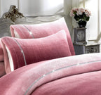 OLIVIA ROCCO Ombre Teddy Fleece Duvet Set With Diamante Detailing Two-Tone Luxury Bedding - Joe’s Haven