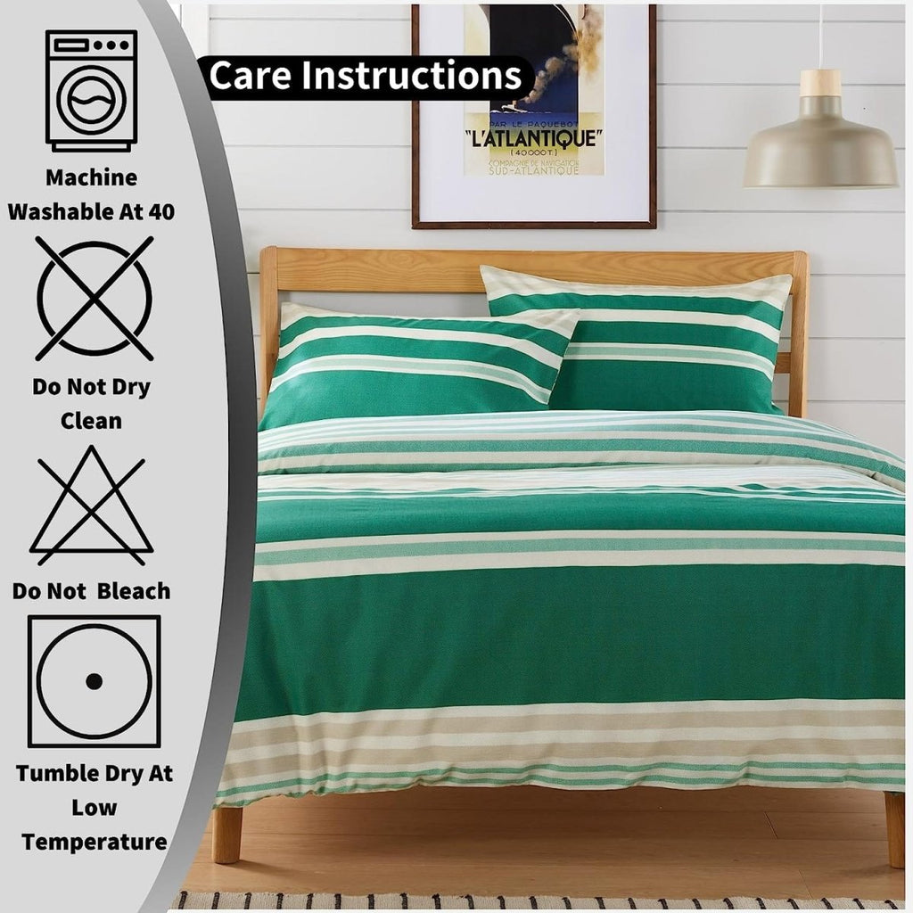 OLIVIA ROCCO Duvet Cover Set Miami Stripes Reversible Hypoallergenic Cotton Blend Grey Super Soft Hotel - Style Finish - Joe’s Haven