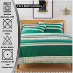 OLIVIA ROCCO Duvet Cover Set Miami Stripes Reversible Hypoallergenic Cotton Blend Grey Super Soft Hotel - Style Finish - Joe’s Haven