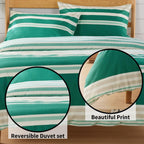 OLIVIA ROCCO Duvet Cover Set Miami Stripes Reversible Hypoallergenic Cotton Blend Grey Super Soft Hotel - Style Finish - Joe’s Haven