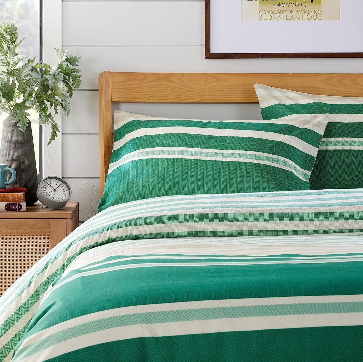 OLIVIA ROCCO Duvet Cover Set Miami Stripes Reversible Hypoallergenic Cotton Blend Grey Super Soft Hotel - Style Finish - Joe’s Haven