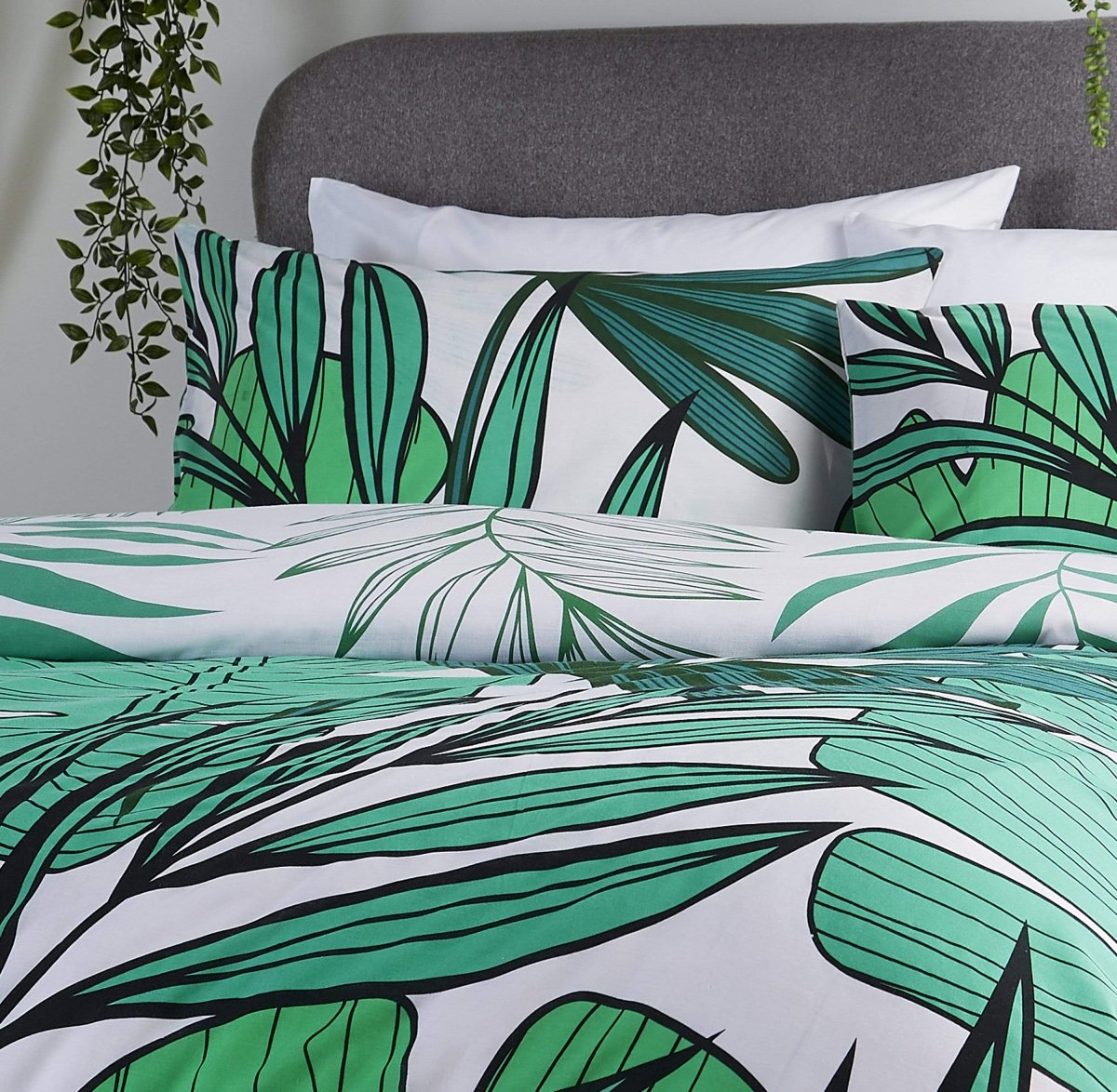 OLIVIA ROCCO Tropical Leaf Reversible Duvet Set Cotton Rich Bedding for Single Double - Joe’s Haven