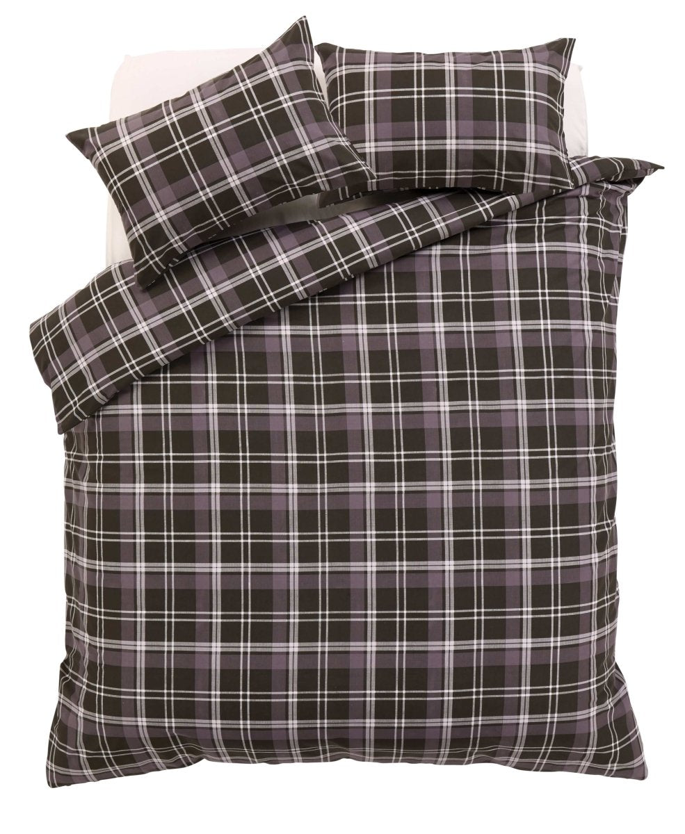 OLIVIA ROCCO Check Pattern Duvet Set Cotton Rich With Pillowcases OEKO - TEX Certified - Joe’s Haven