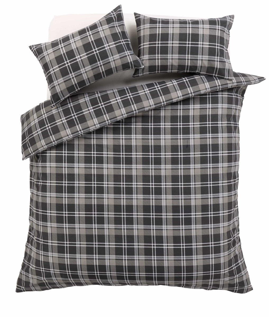 OLIVIA ROCCO Check Pattern Duvet Set Cotton Rich With Pillowcases OEKO - TEX Certified - Joe’s Haven