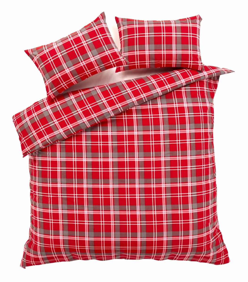 OLIVIA ROCCO Check Pattern Duvet Set Cotton Rich With Pillowcases OEKO - TEX Certified - Joe’s Haven