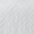 OLIVIA ROCCO Como Tufted Duvet Cover Set With Pillowcases Grey Natural White Easy Care - Joe’s Haven