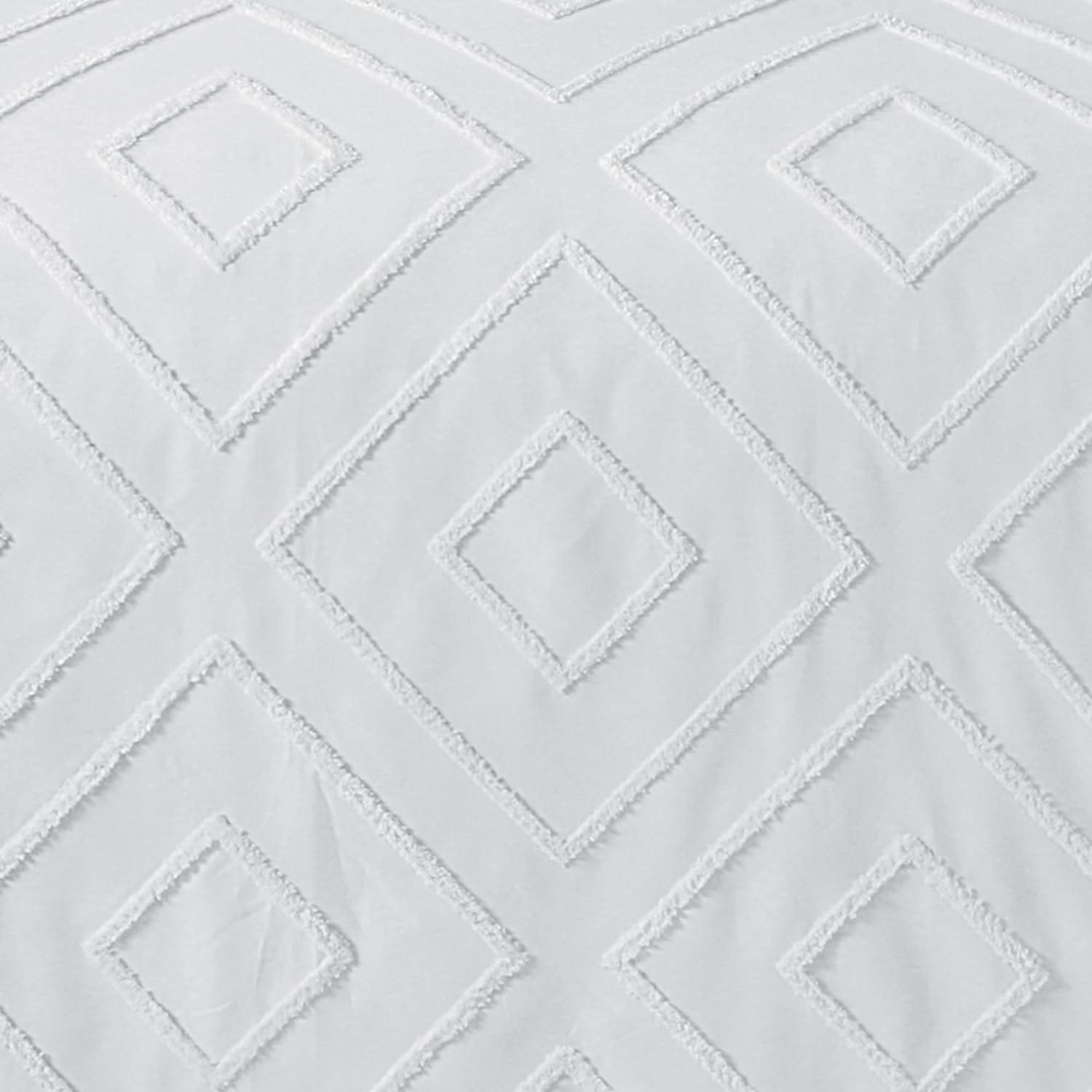 OLIVIA ROCCO Como Tufted Duvet Cover Set With Pillowcases Grey Natural White Easy Care - Joe’s Haven