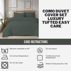 OLIVIA ROCCO Como Tufted Duvet Cover Set With Pillowcases Grey Natural White Easy Care - Joe’s Haven