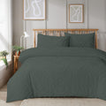OLIVIA ROCCO Como Tufted Duvet Cover Set With Pillowcases Grey Natural White Easy Care - Joe’s Haven