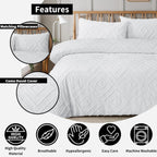 OLIVIA ROCCO Como Tufted Duvet Cover Set With Pillowcases Grey Natural White Easy Care - Joe’s Haven