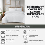 OLIVIA ROCCO Como Tufted Duvet Cover Set With Pillowcases Grey Natural White Easy Care - Joe’s Haven