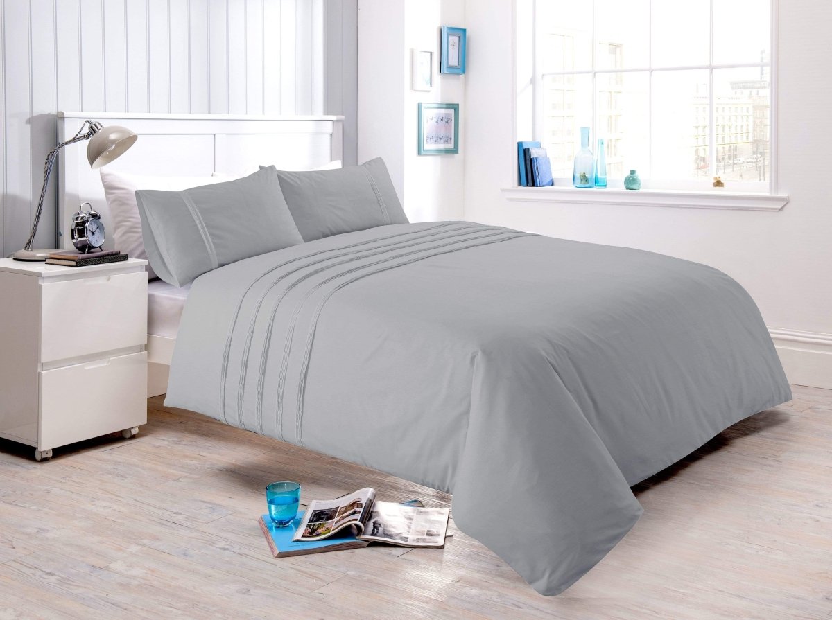 OLIVIA ROCCO Laurent Handmade Pintuck Duvet Set Cotton Rich Blend Super Soft Bedding - Joe’s Haven