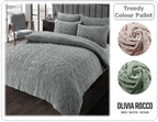 OLIVIA ROCCO Leaf Print Teddy Duvet Set With Reversible Sherpa Fleece Ultra Soft Winter - Joe’s Haven
