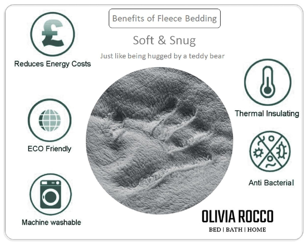 OLIVIA ROCCO Leaf Print Teddy Duvet Set With Reversible Sherpa Fleece Ultra Soft Winter - Joe’s Haven