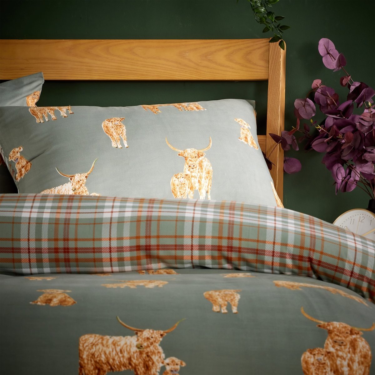 OLIVIA ROCCO Highland Cow Super Soft Flannel Duvet Cover Set With Pillowcases Warm Cosy - Joe’s Haven