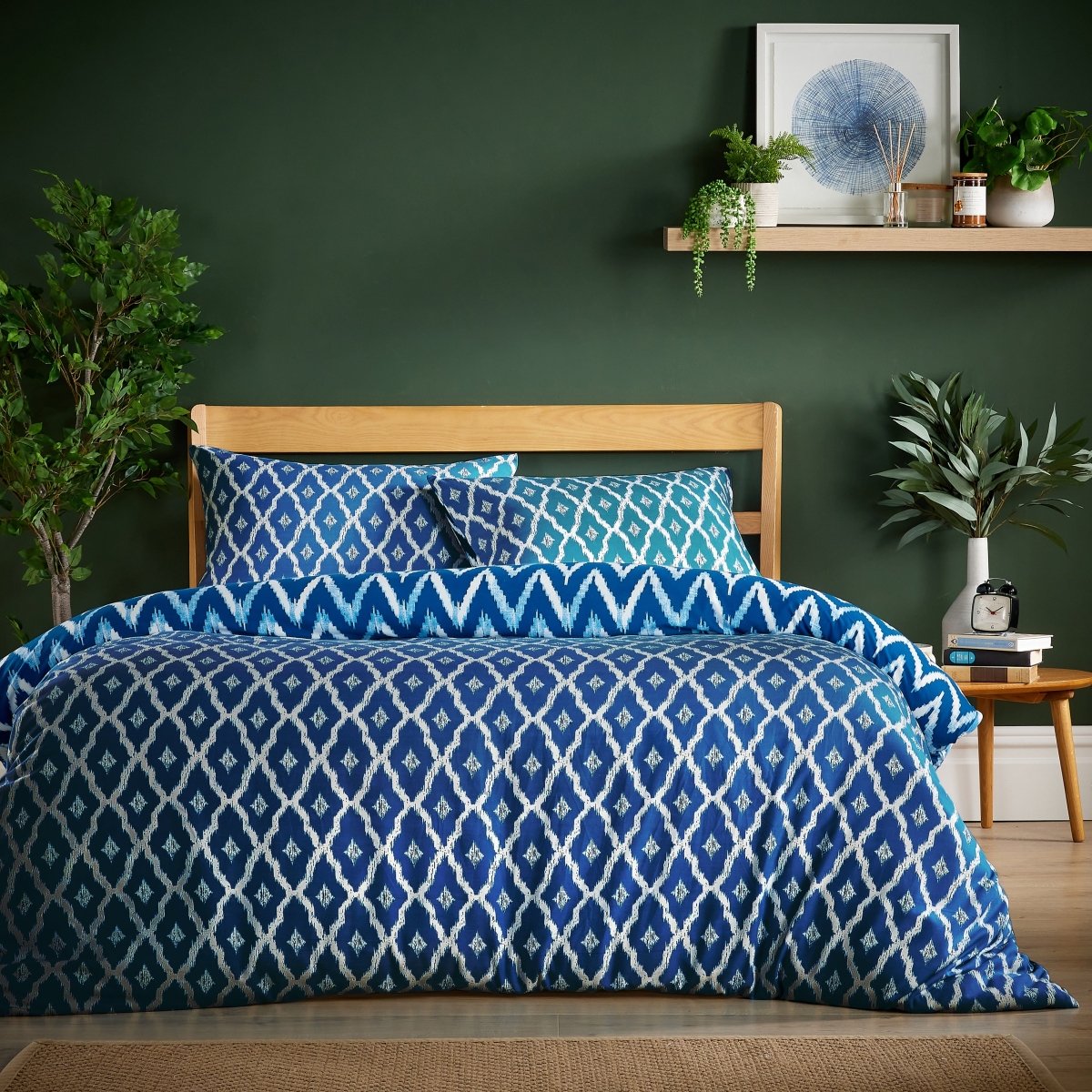 OLIVIA ROCCO Duvet Cover Set With Pillowcases Madeira Sapphire Super Soft Flannel - Joe’s Haven