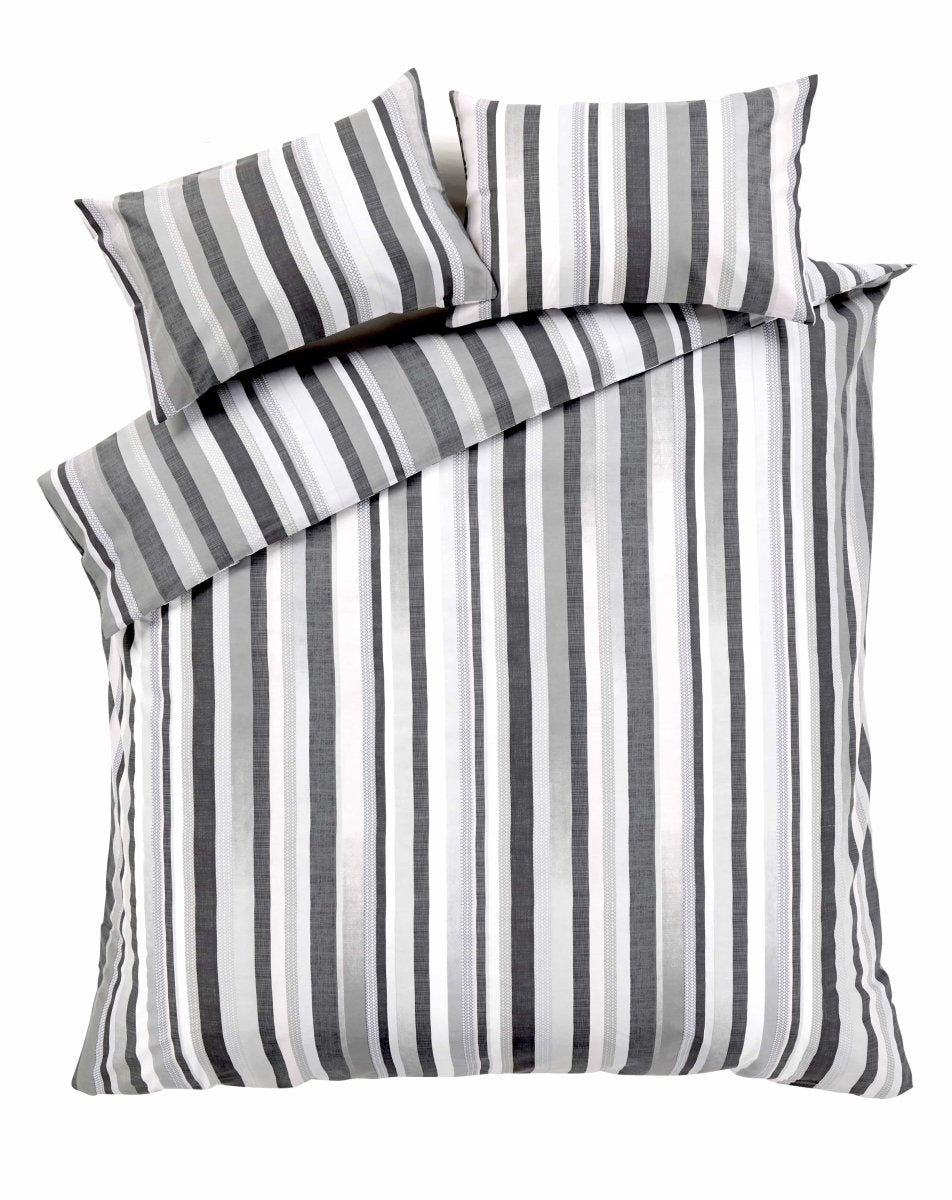 OLIVIA ROCCO Duvet Set Maine Stripe Cotton Rich Luxury Striped Design Single Double King - Joe’s Haven