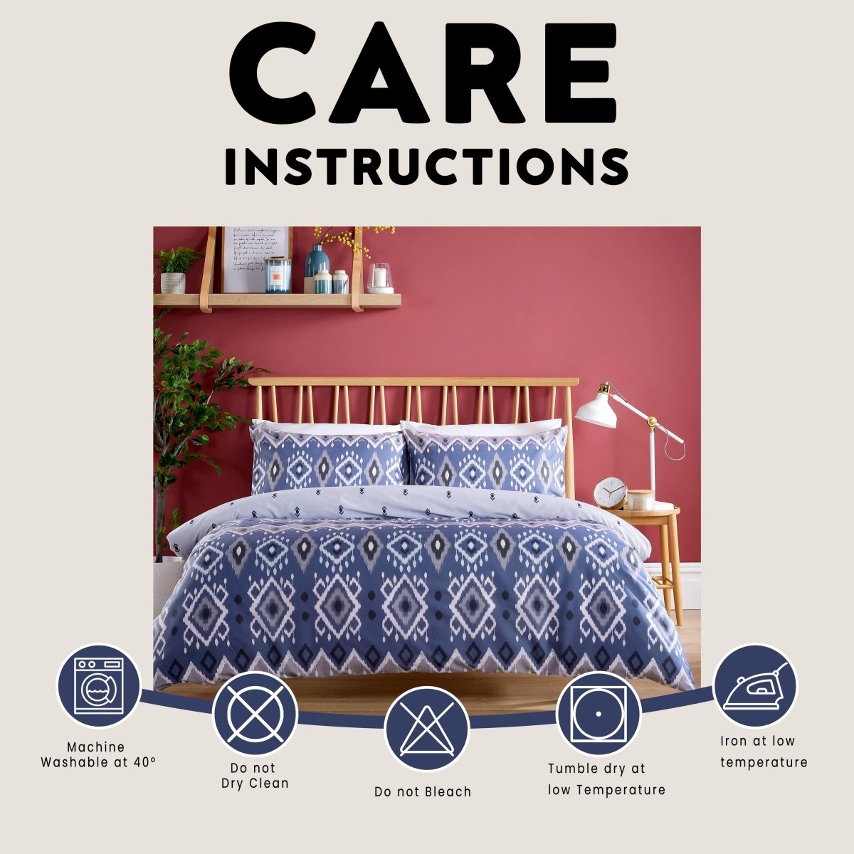 OLIVIA ROCCO Taxila Duvet Cover Set Easy Care Reversible Cotton Mix Super Soft for Everyday Luxury Hotel - Style - Joe’s Haven