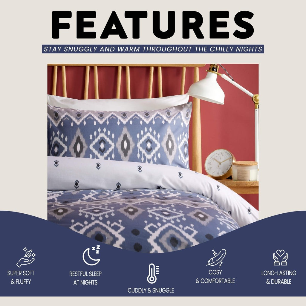 OLIVIA ROCCO Taxila Duvet Cover Set Easy Care Reversible Cotton Mix Super Soft for Everyday Luxury Hotel - Style - Joe’s Haven