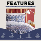 OLIVIA ROCCO Taxila Duvet Cover Set Easy Care Reversible Cotton Mix Super Soft for Everyday Luxury Hotel - Style - Joe’s Haven