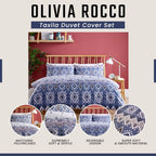 OLIVIA ROCCO Taxila Duvet Cover Set Easy Care Reversible Cotton Mix Super Soft for Everyday Luxury Hotel - Style - Joe’s Haven