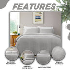 OLIVIA ROCCO Belgravia Grey Microfibre Duvet Cover Set With Pillowcases Soft Easy Care - Joe’s Haven