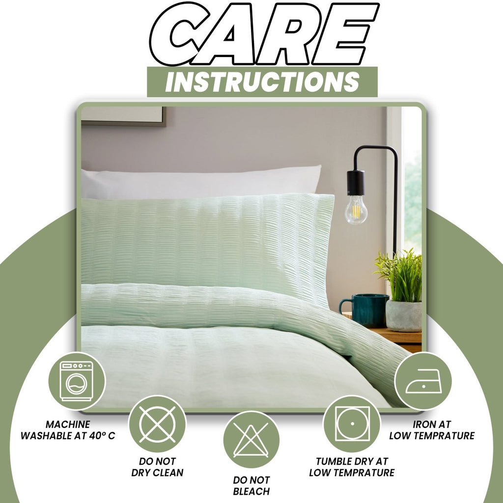 OLIVIA ROCCO Belgravia Sage Green Microfibre Duvet Cover Set With Pillowcases Easy Care - Joe’s Haven