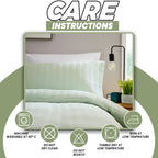 OLIVIA ROCCO Belgravia Sage Green Microfibre Duvet Cover Set With Pillowcases Easy Care - Joe’s Haven
