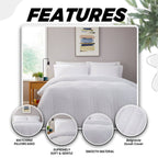 OLIVIA ROCCO Belgravia White Microfibre Duvet Cover Set With Pillowcases Soft Easy Care - Joe’s Haven