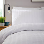 OLIVIA ROCCO Belgravia White Microfibre Duvet Cover Set With Pillowcases Soft Easy Care - Joe’s Haven