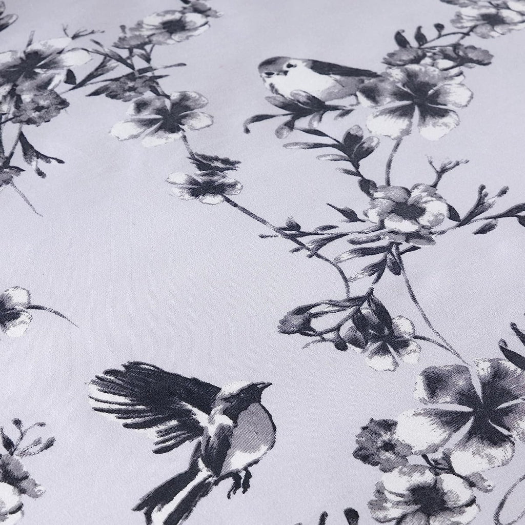 OLIVIA ROCCO Blossom Grey Printed Reversible Quilted Duvet Cover Set Easy Care Hotel - Quality Easy - Care Bedroom - Joe’s Haven