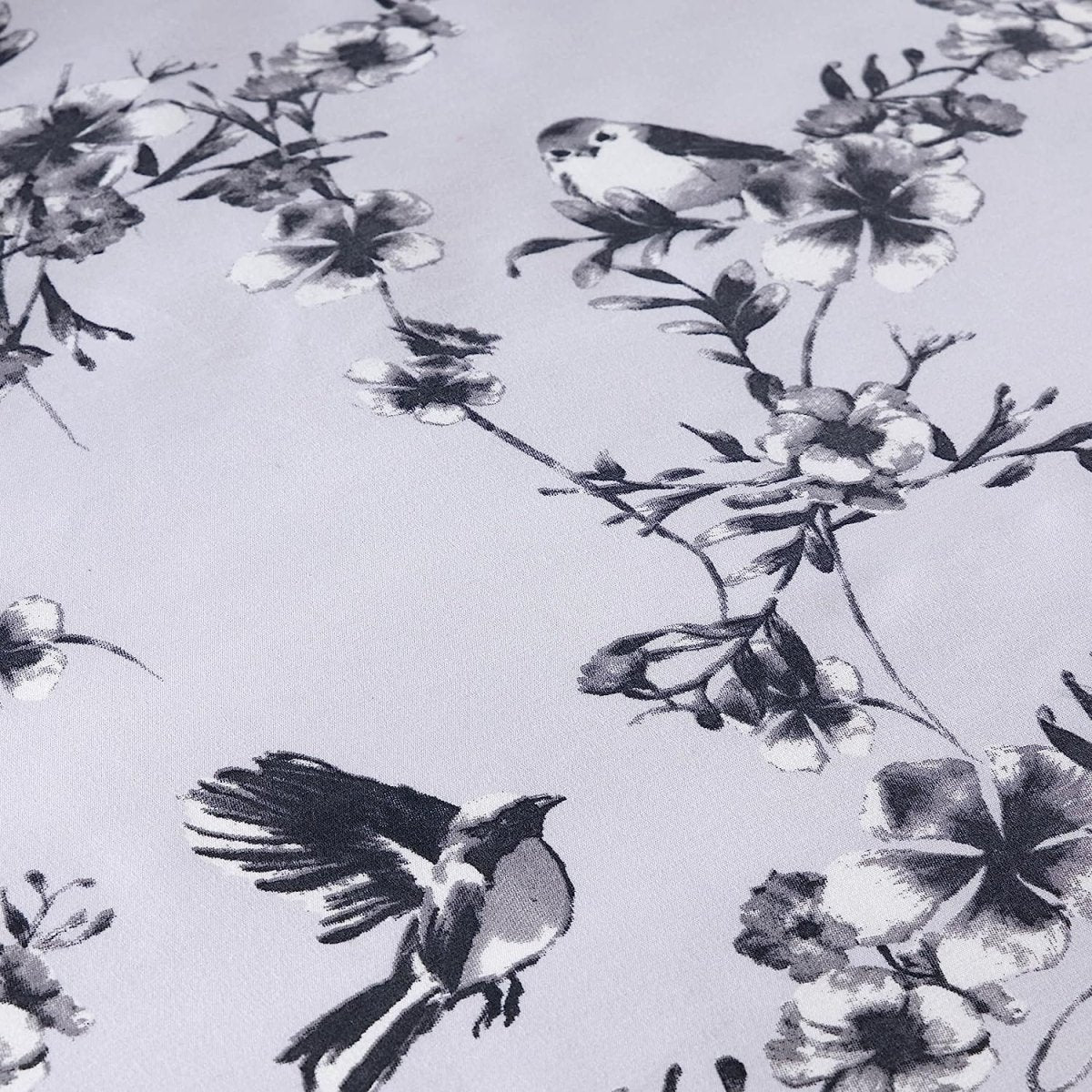 OLIVIA ROCCO Blossom Grey Printed Reversible Quilted Duvet Cover Set Easy Care Hotel - Quality Easy - Care Bedroom - Joe’s Haven