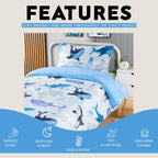OLIVIA ROCCO Duvet Cover Set For Kids For Boys And Girls Sharks And Whales Reversible - Joe’s Haven