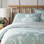 OLIVIA ROCCO Duvet Cover Set Meadow Sage Green Printed Reversible Quilted Easy Care - Joe’s Haven