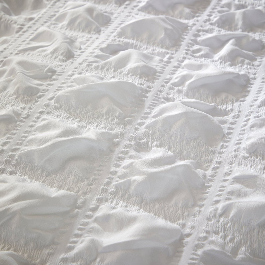OLIVIA ROCCO Duvet Cover Set Microfibre Quilted White With Pillowcases Easy Care Bedding - Joe’s Haven