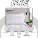 OLIVIA ROCCO Duvet Cover Set Microfibre Quilted White With Pillowcases Easy Care Bedding - Joe’s Haven