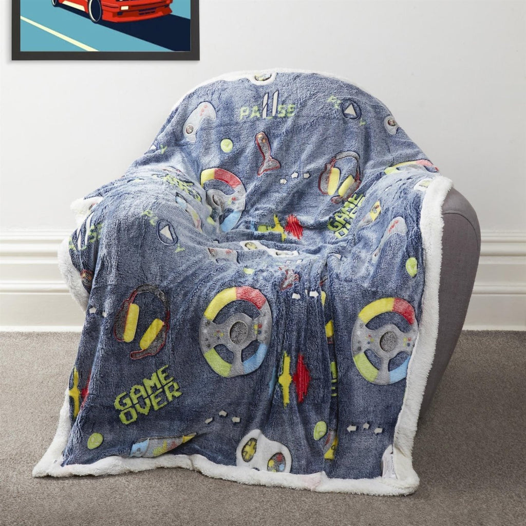 OLIVIA ROCCO Glow In The Dark Teddy Fleece Duvet Set For Kids Winter Warm Cosy Bedding - Joe’s Haven