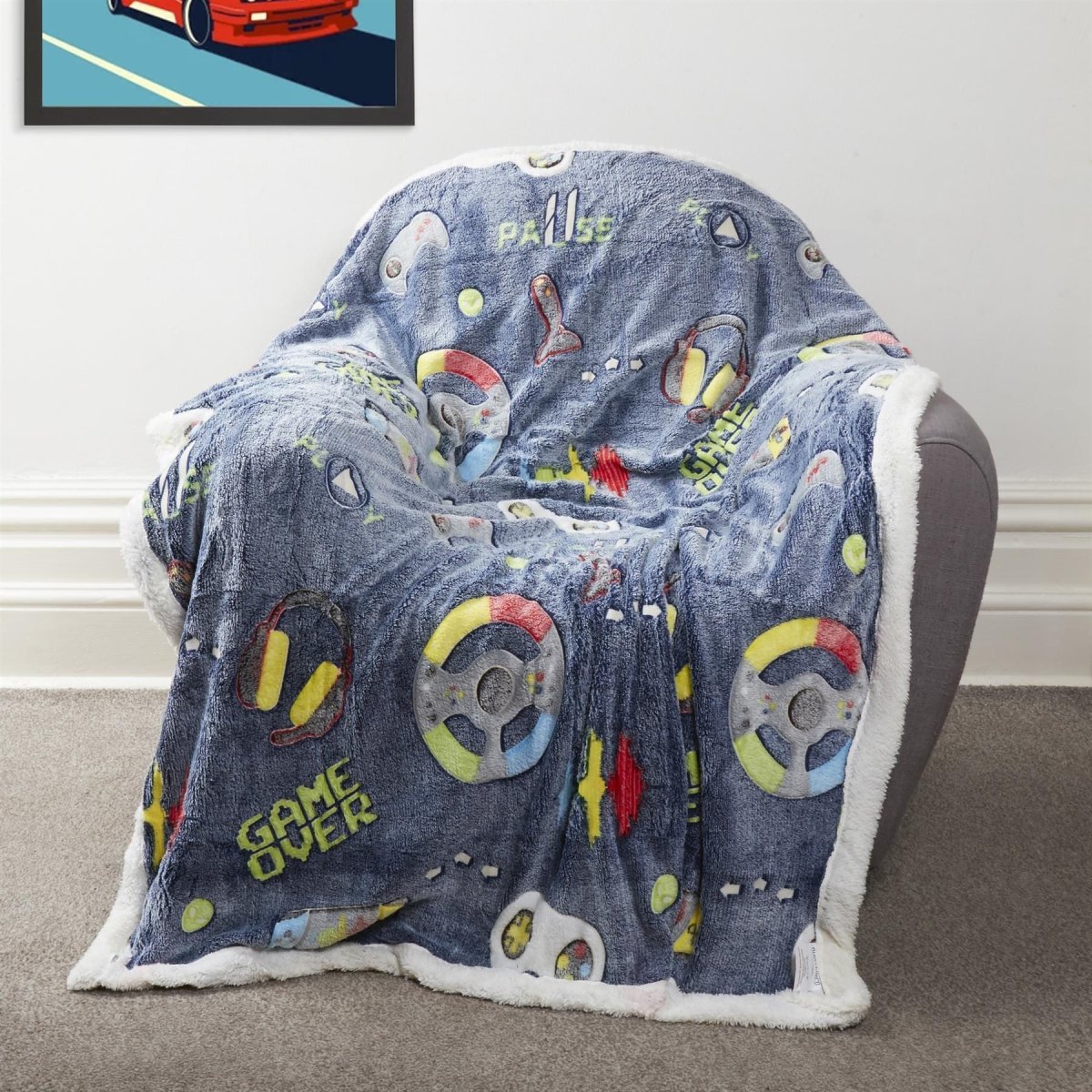 OLIVIA ROCCO Glow In The Dark Teddy Fleece Duvet Set For Kids Winter Warm Cosy Bedding - Joe’s Haven