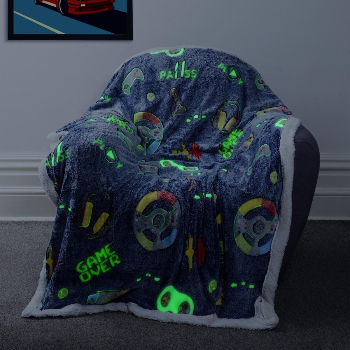 OLIVIA ROCCO Glow In The Dark Teddy Fleece Duvet Set For Kids Winter Warm Cosy Bedding - Joe’s Haven