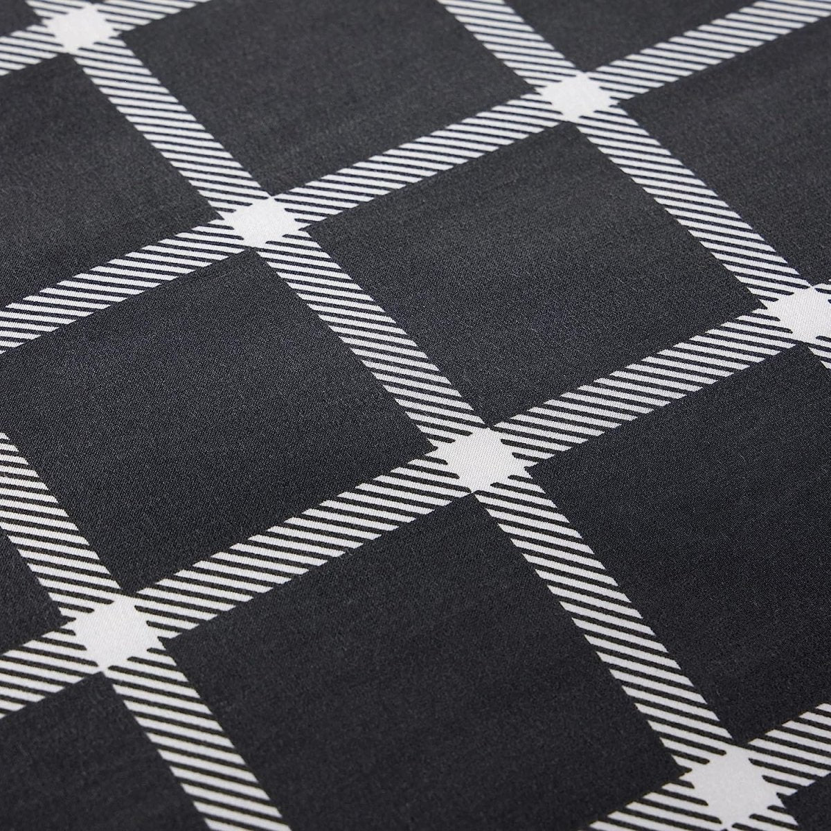 OLIVIA ROCCO Grey Check Reversible Duvet Cover Set Breathable Microfibre Easy Care - Joe’s Haven