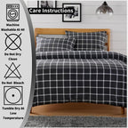 OLIVIA ROCCO Grey Check Reversible Duvet Cover Set Breathable Microfibre Easy Care - Joe’s Haven